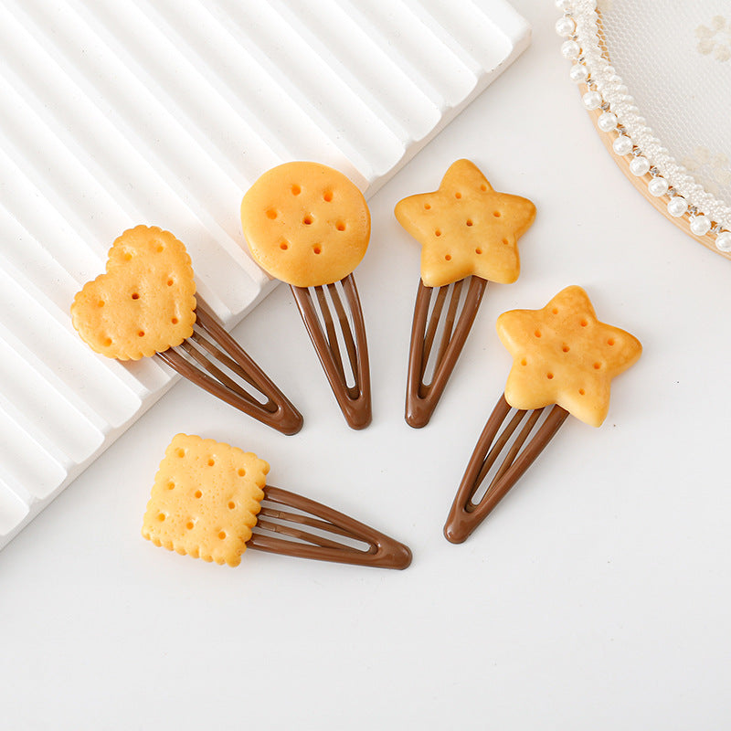 Wholesale Fun Biscuit Plastic Hair Clips